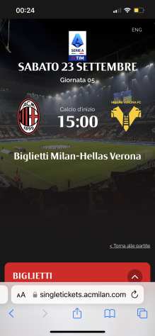 Milan-Verona 1 biglietto 2rsquoArancio centrale