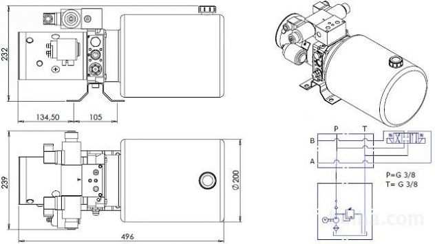 MINI AGGREGATO CILINDRICO 12V DC - 1,6kW  2,1cc - 8 lit - montaggio a due vie (