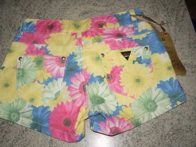 Mini shorts gampg donna jeans elast .floreale tg.s - nuovo