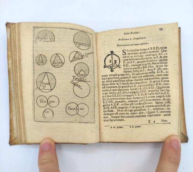 Miniature Book Euclides (325-265 a.C.) - Euclidis Elementorum libri VI - 1647