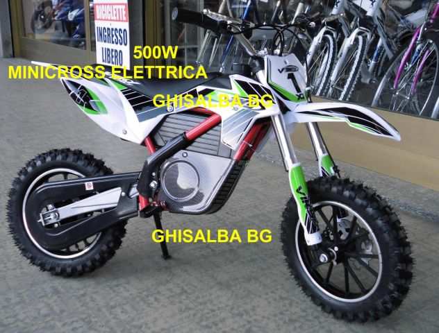minicross elettrico da 500W bianco verde