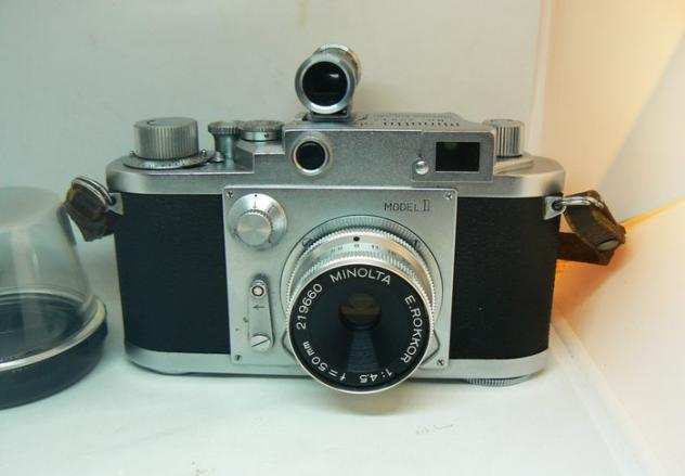 Minolta 35 model II type 2 (Chiyoda Kogaku)  E.Rokkor 4.550mm and Sankyokoki 105mm viewfinder  Fotocamera a telemetro