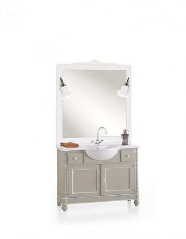 Mobile bagno con marmo e specchiera moderno laccato cod 7302