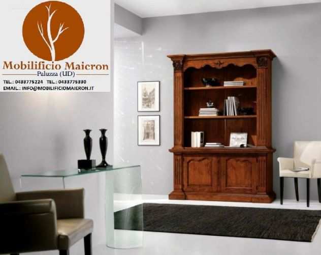 Mobili Classici In Legno Libreria 2 porte e 2 ripiani stile arte povera Cod11427