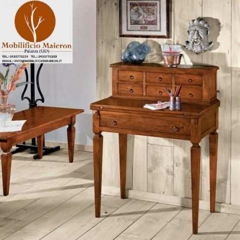 Mobili Classici Scrittoio in Legno 7 Cassetti Stile Arte Povera cod 11000