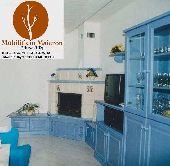 Mobili Rustici Country Soggiorno Taverna in Legno Colorato Azzurro cod 107 Nuovo