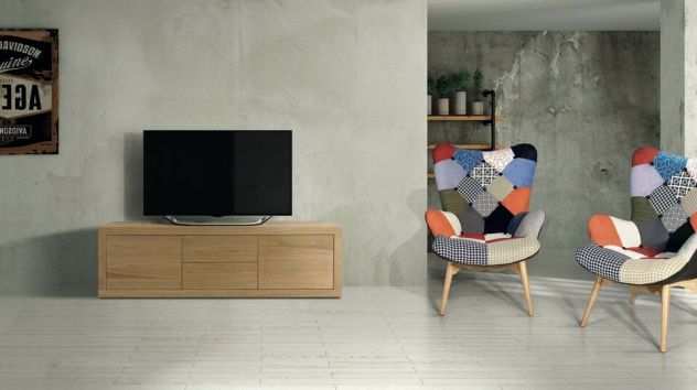 Mobili Rustici In legno Porta Tv in Legno Moderno Color Rovere Cod 257M