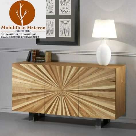 Mobili Rustici Moderni Legno Credenza in legno 3 ante raggio di sole. Cod.12054