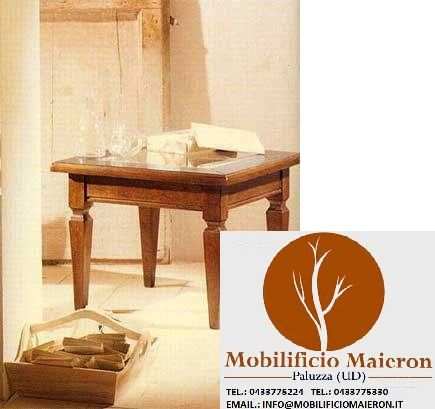 Mobili rustici Rieti Tavolino salotto quadrato con vetro arte povera cod 10943