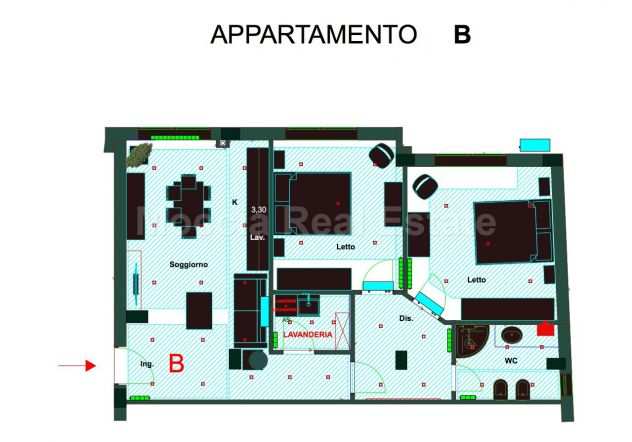 MOCCIA RIFINITO PRESTIGIOSO MODERNO TRILOCALE ARREDATO CON POSTO AUTO (AG14)