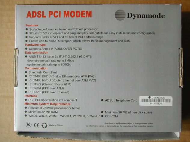 Modem ADSL interno PCI