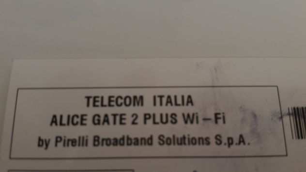 Modem Router ADSL Telecom Alice Gate 2 Plus by Pirelli