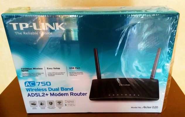 Modem Router TP-LINK AC750 Archer D20 Wireless Dual Band ADSL2