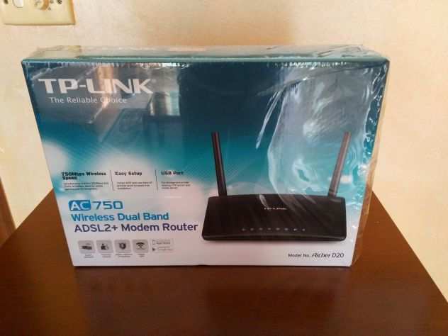 Modem Router TP-LINK AC750 Archer D20 Wireless Dual Band ADSL2