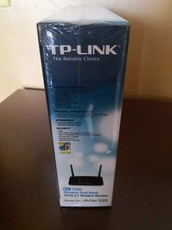 Modem Router TP-LINK AC750 Archer D20 Wireless Dual Band ADSL2