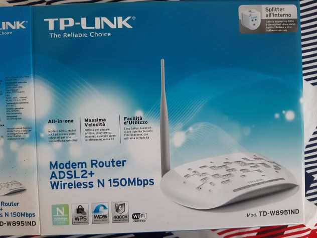 MODEM ROUTER TP-LINK TD-W8951ND ADSL 2 WIFI ACCESS POINT LAN 150Mbps