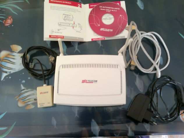 Modem Router WIFI Telecom ADSL 2 Wi-Fi N - Antenne esterne - con accessori