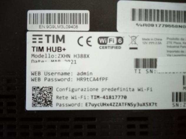 Modem TIM HUB ZXHN H388X per FIBRAADSL