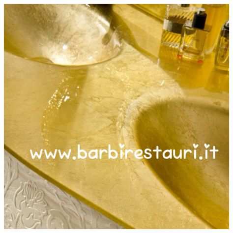 Moglia bagno doppio lavabo top oro