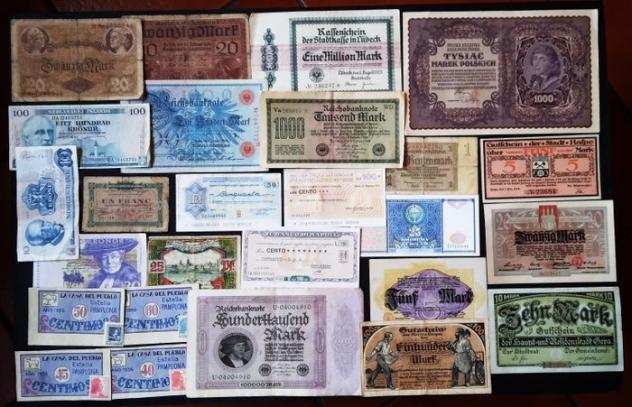 Mondo. - 107 banknotes  coupons - various dates