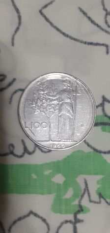 Moneta 100 lire Minerva primo Tipo anno 1966