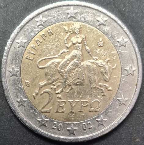 Moneta 2 Euro Grecia EYP 2002 senza ldquoSrdquo