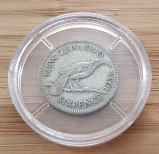 Moneta Nuova Zelanda 1934 da 6 Pence