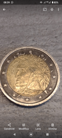 Moneta rara 2 euro Dante Alighieri