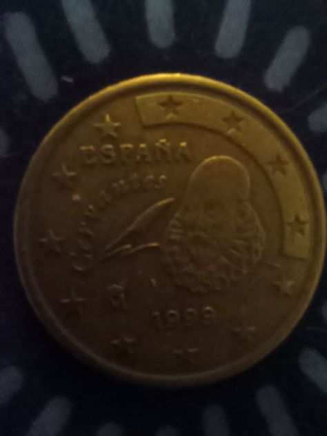 Moneta rara 50 cent errore di conio spagnola