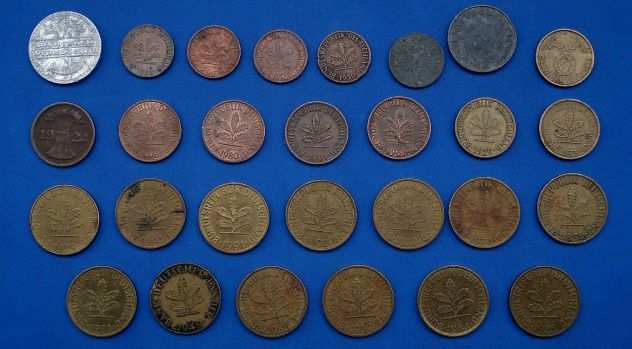 MONETE GERMANIA PRE EURO LOTTO DI 28 MONETE TIPOLOGIA E ANNI DIVERSI