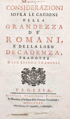 Montesquieu - La Grandezza dersquo Romani - 1735