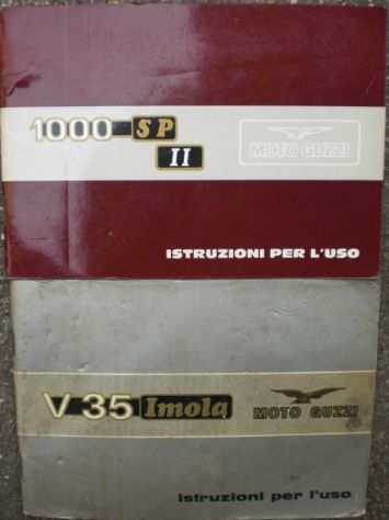 Moto Guzzi V35 Imola 1000 SP II libretti uso manutenzione (LEGGERE BENE TESTO)