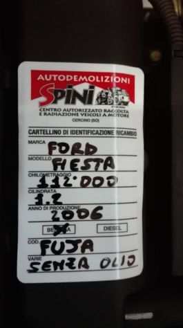 Motore Ford Fiesta 1.2 del 2006 (SIGLAFUJA)