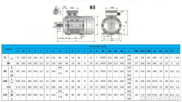 Motori Elettrici - 0,55kW-MOTORE ELETTRICO MS 71 2-22760giri 3fasi gambe-B3