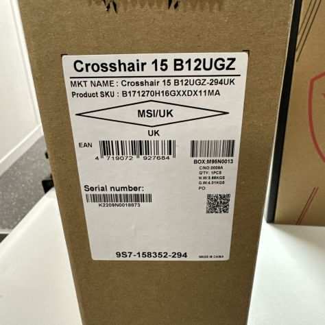 Msi Crosshair 15 15,6quot Intel i7-12700H, RTX3070, 1 TB novo