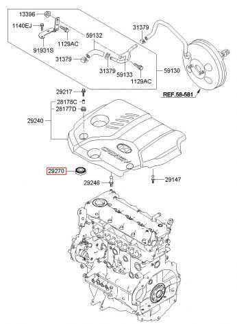 MT G CAP ASS Y gommini coperchio motore Hyundai - 292702A010