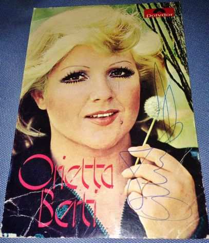 Musica Orietta BERTI cartolina autografata autografo 1973 dischi Polydor 70s