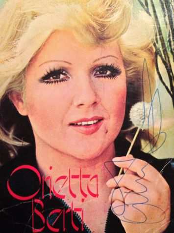 Musica Orietta BERTI cartolina autografata autografo 1973 dischi Polydor 70s