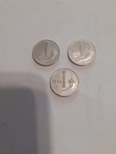N. 3 MONETE DA 1 LIRA ITALIANA ANNI 1953 - 1954 - 1955 E N. 1 MONETA DA 2 LIRE