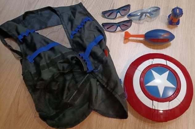 Nerf Gilet, bracciale, occhiali, scudo Capitan America