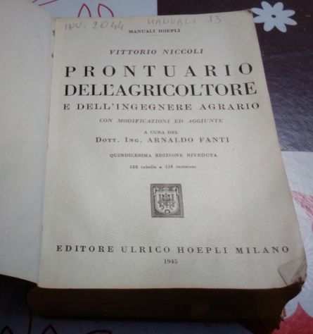 Niccoli V.- Fanti A. Prontuario dellagricoltore e dellingegnere agrario1945