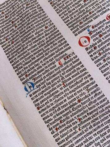 Nicolaus de Lyra - Leaf Italian Incunable Biblia ( Ecclesiasticus ) latina Venice Italy incunabolo - 1482