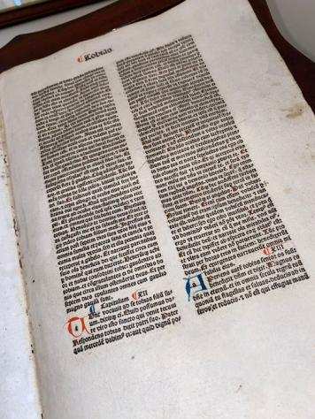 Nicolaus de Lyra - Sheet from Biblia latina Venice Italy - 1482