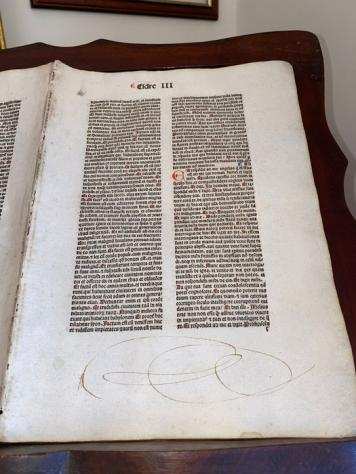 Nicolaus de Lyra - Sheet from Biblia latina Venice Italy - 1482