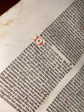 Nicolaus de Lyra - Sheet from Incunable Biblia (Proverbia) latina Venice Italy incunabolo - 1482