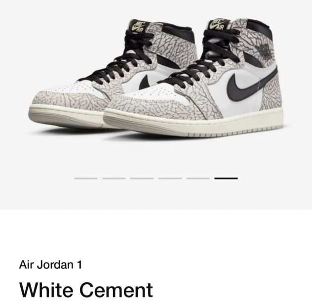 Nike Air Jordan 1 Retro High OG White Cement N.43
