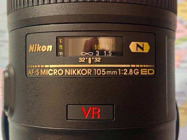 Nikon AF-S Micro Nikkor 105mm f 2,8G ED VR Nano Crystal pari al nuovo Teleobiettivo