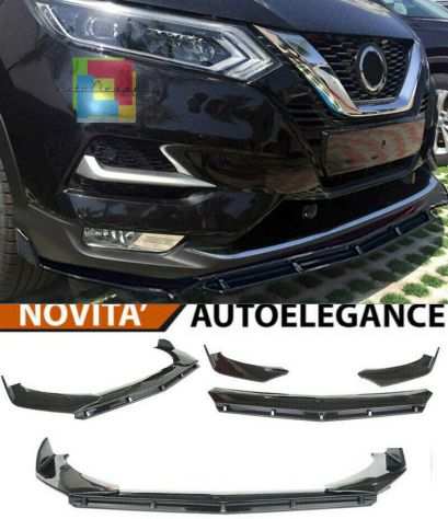 NISSAN QASHQAI J11 SPLITTER PARAURTI ANTERIORE NERO LUCIDO LOOK RS - 3P