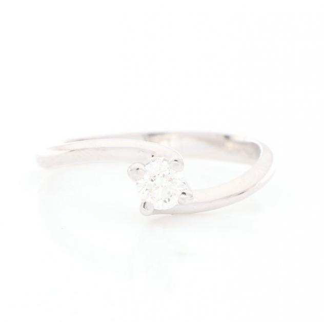  No Reserve Price  0.25 ct. - 18 carati Oro bianco - Anello Diamante