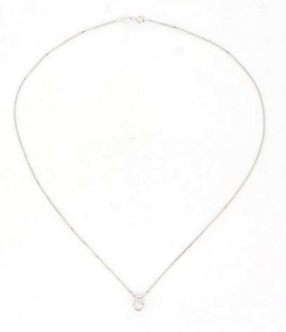  No Reserve Price  - 18 carati Oro bianco - Collana con ciondolo - 0.07 ct Diamante